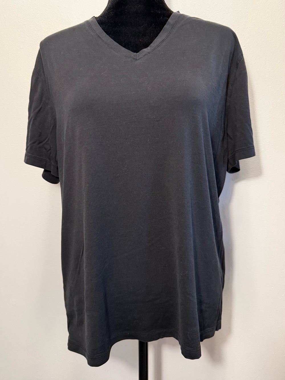 Theory Black Short-Sleeve V-Neck Tee